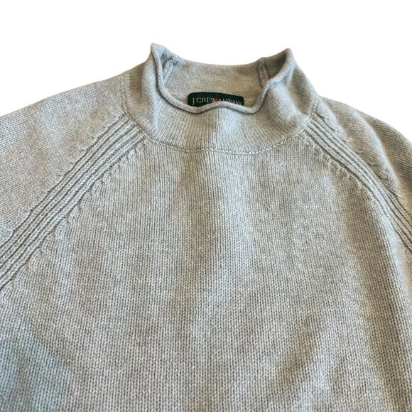 J. Crew Always Light Blue Merino Wool Pullover Sweater Mock Neck Cozy Sz Small - Picture 3 of 12